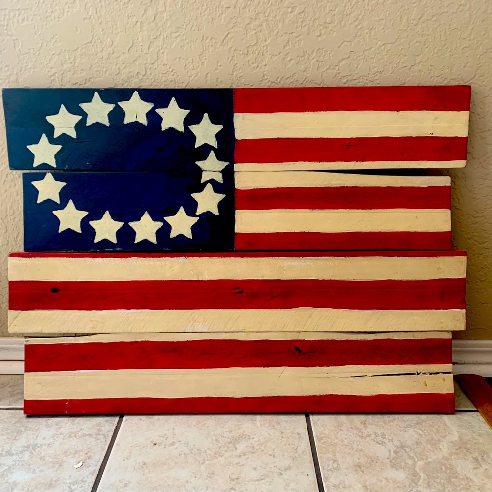 Handmade Wooden Betsy Ross/Colonial Flag 🇺🇸